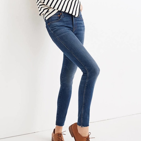 Madewell Denim - Madewell 9" Mid-Rise Skinny Raw Hem Edition Jeans Paloma Wash Size 28